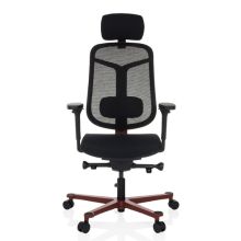 BICOLORE HIGH - High End kontorstol Sort / Rød