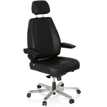 24 HOURS | Læder - XXL drejestol Sort